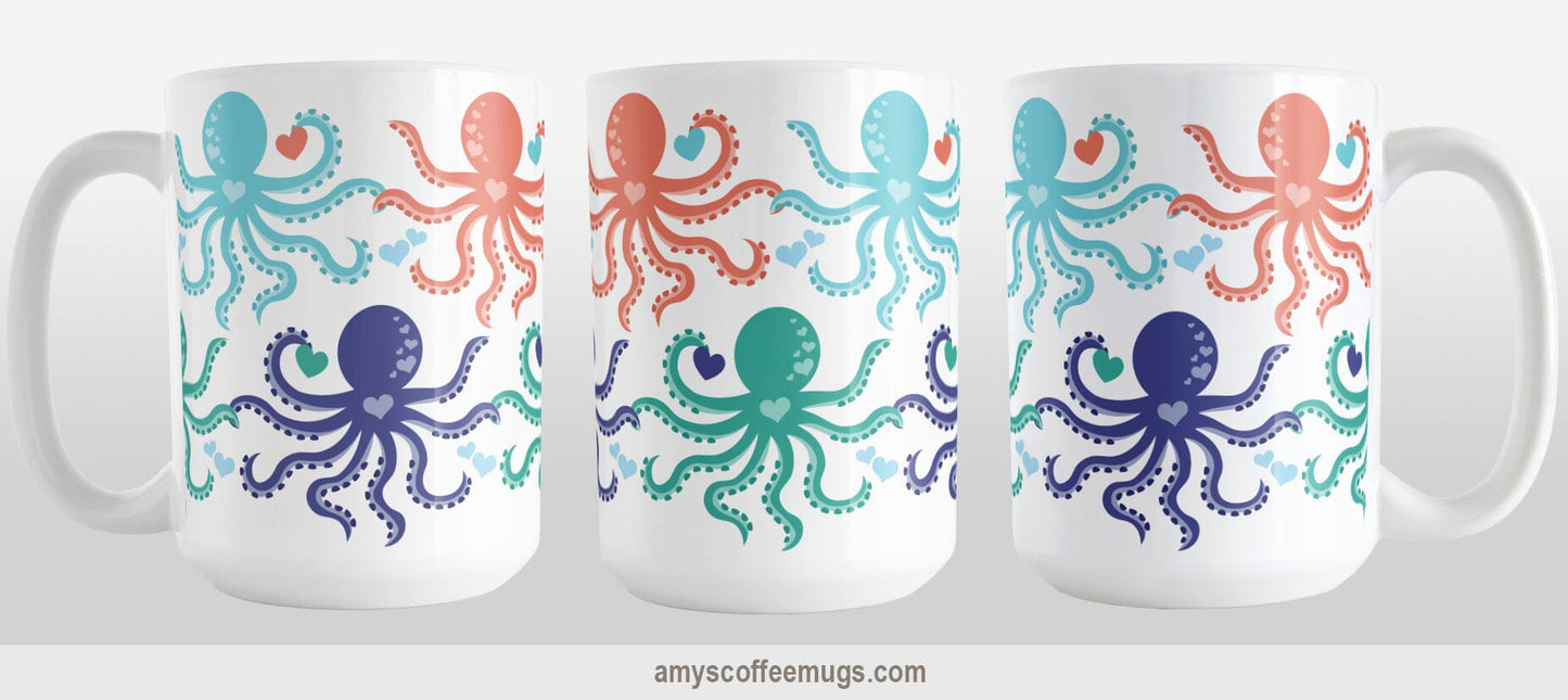 Ocean Hearts Octopus Mug