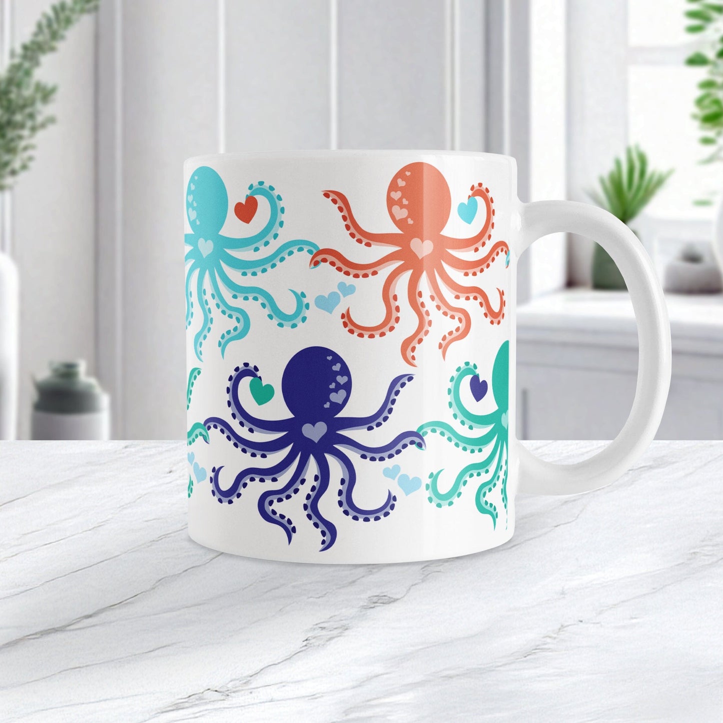 Ocean Hearts Octopus Mug