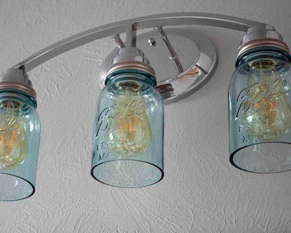 Hand-Cut Open Bottom Mason Jars for DIY Lighting, Pendants & Crafts