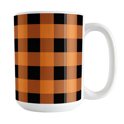 Orange and Black Buffalo Plaid Mug