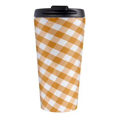 Orange Gingham Travel Mug