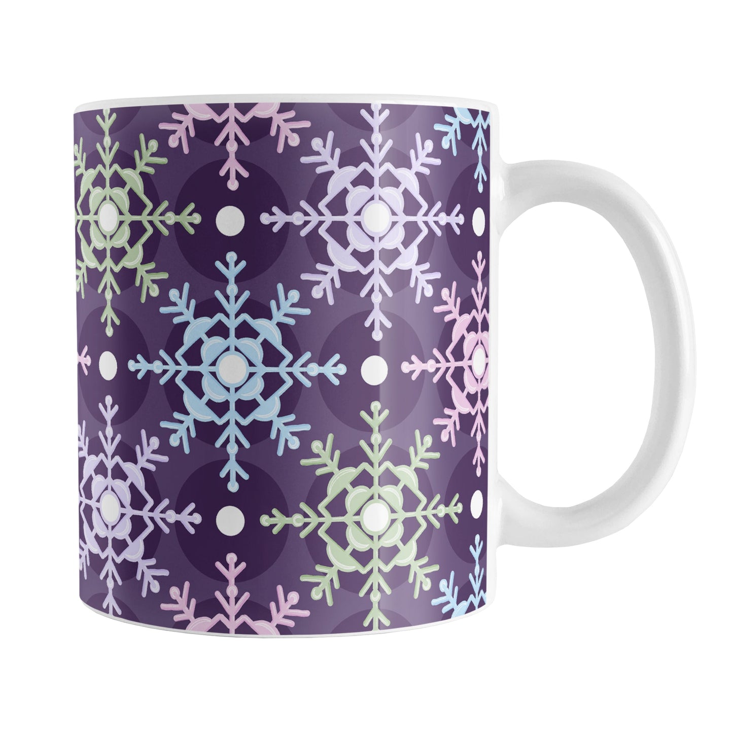 Pastel Winter Argyle Snowflake Pattern Mug