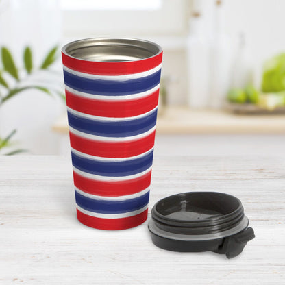 Patriotic Paint Brush Strokes Travel Mug