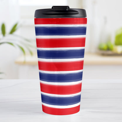 Patriotic Paint Brush Strokes Travel Mug
