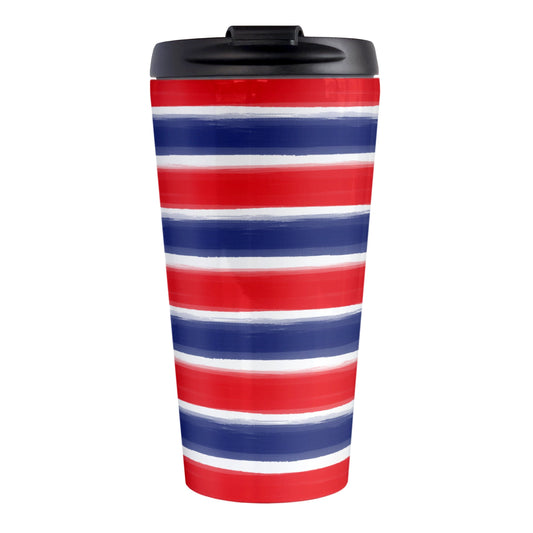 Patriotic Paint Brush Strokes Travel Mug