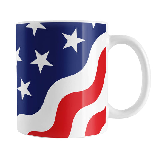 Patriotic Wavy Stars and Stripes Mug