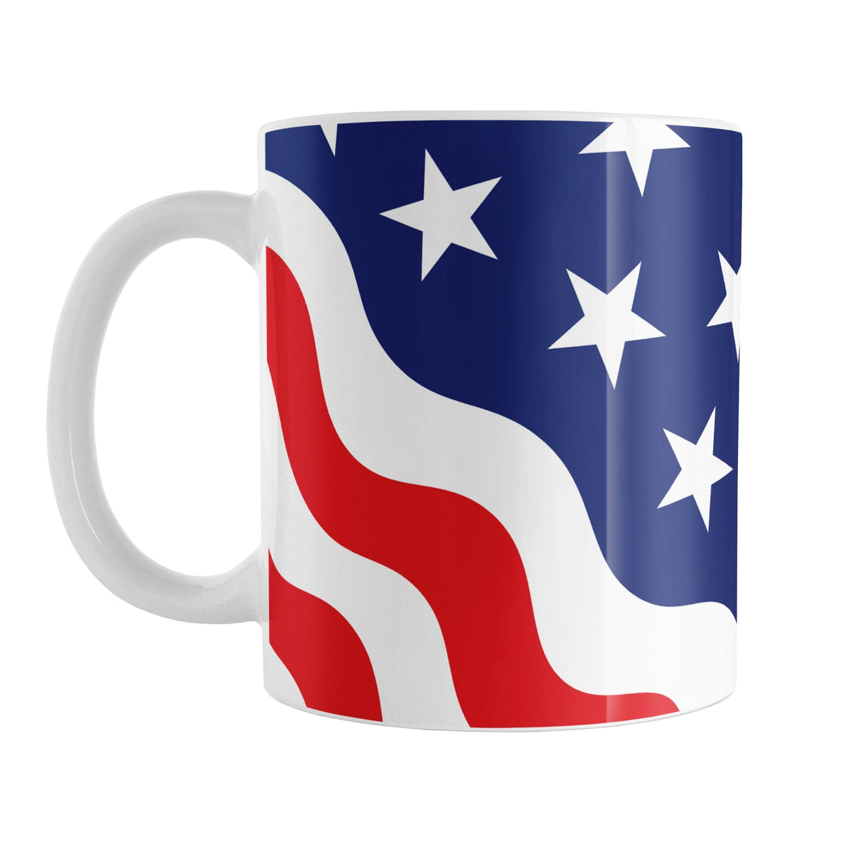 Patriotic Wavy Stars and Stripes Mug