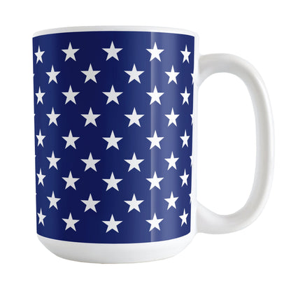 Patriotic White Stars on Blue Mug