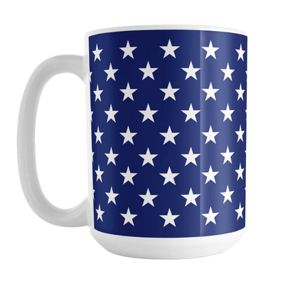 Patriotic White Stars on Blue Mug