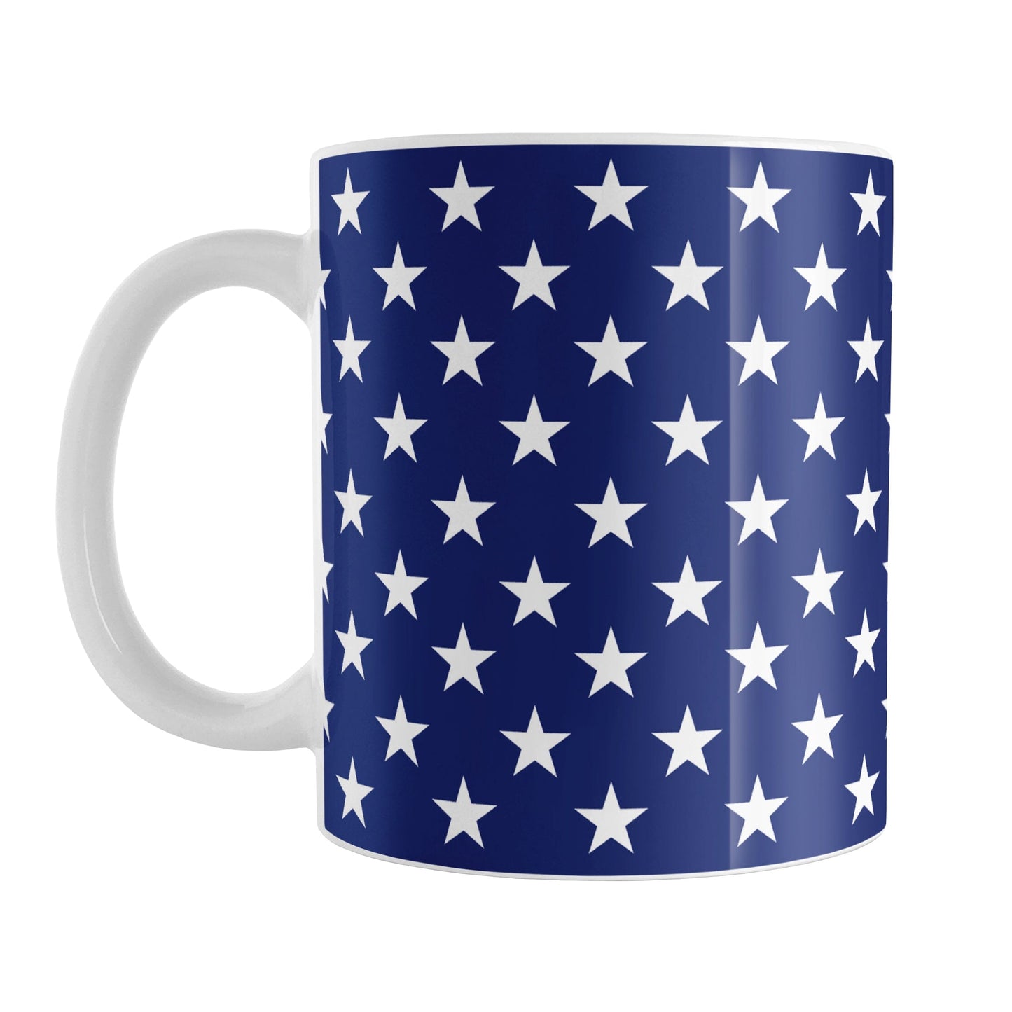 Patriotic White Stars on Blue Mug