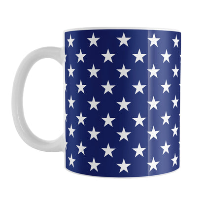 Patriotic White Stars on Blue Mug