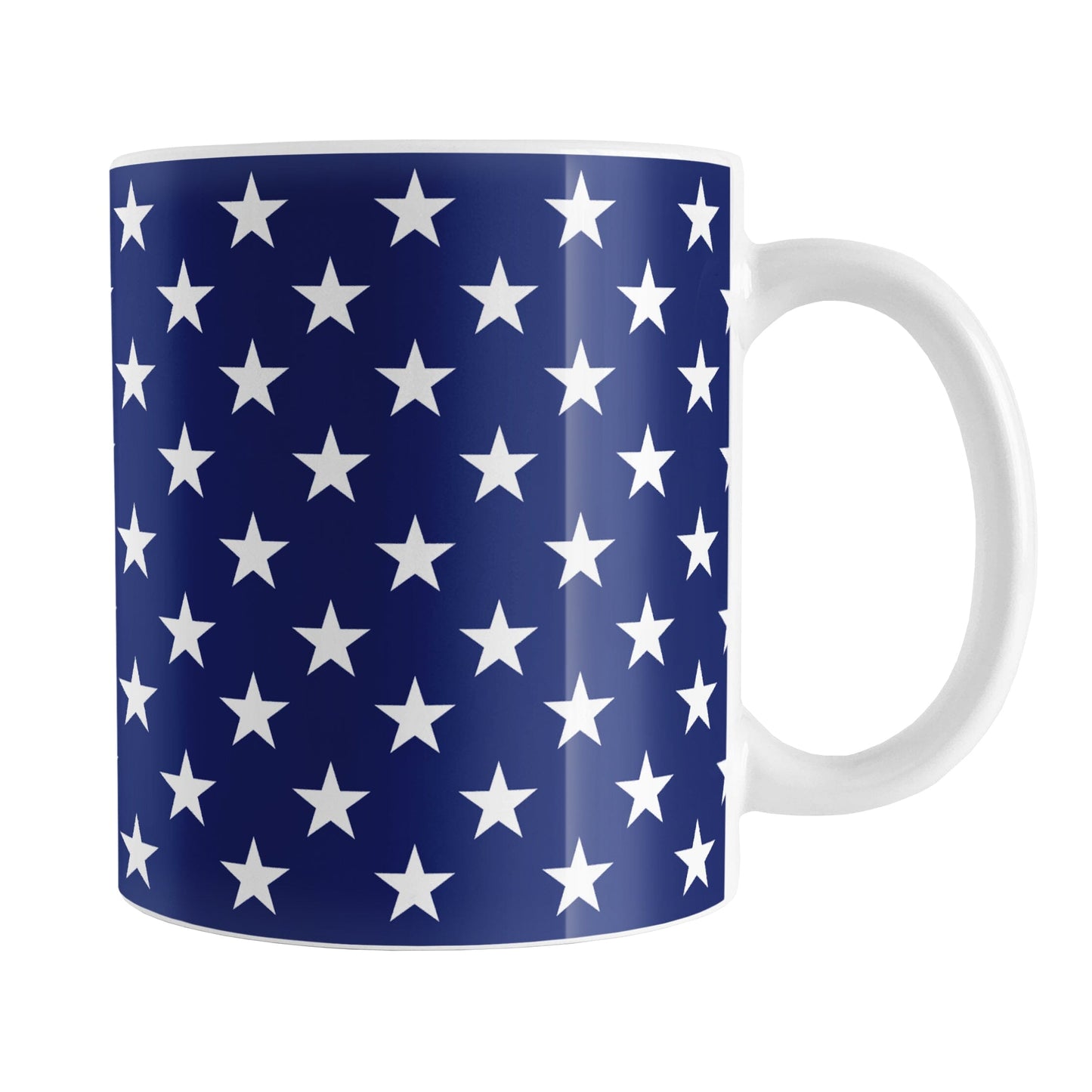 Patriotic White Stars on Blue Mug