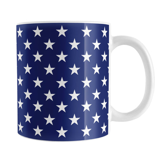 Patriotic White Stars on Blue Mug