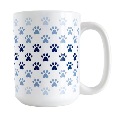 Paw Prints in Blue Mug