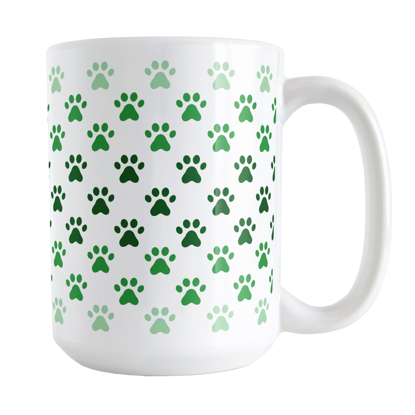 Paw Prints in Green Mug