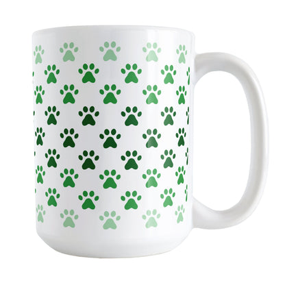 Paw Prints in Green Mug