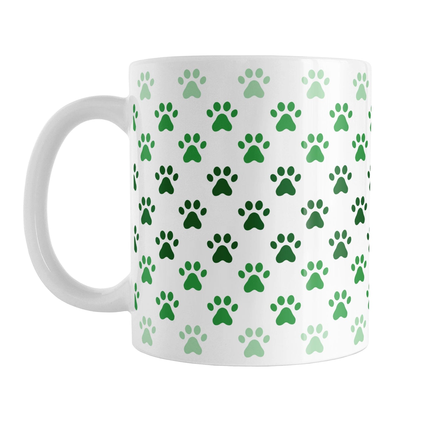 Paw Prints in Green Mug