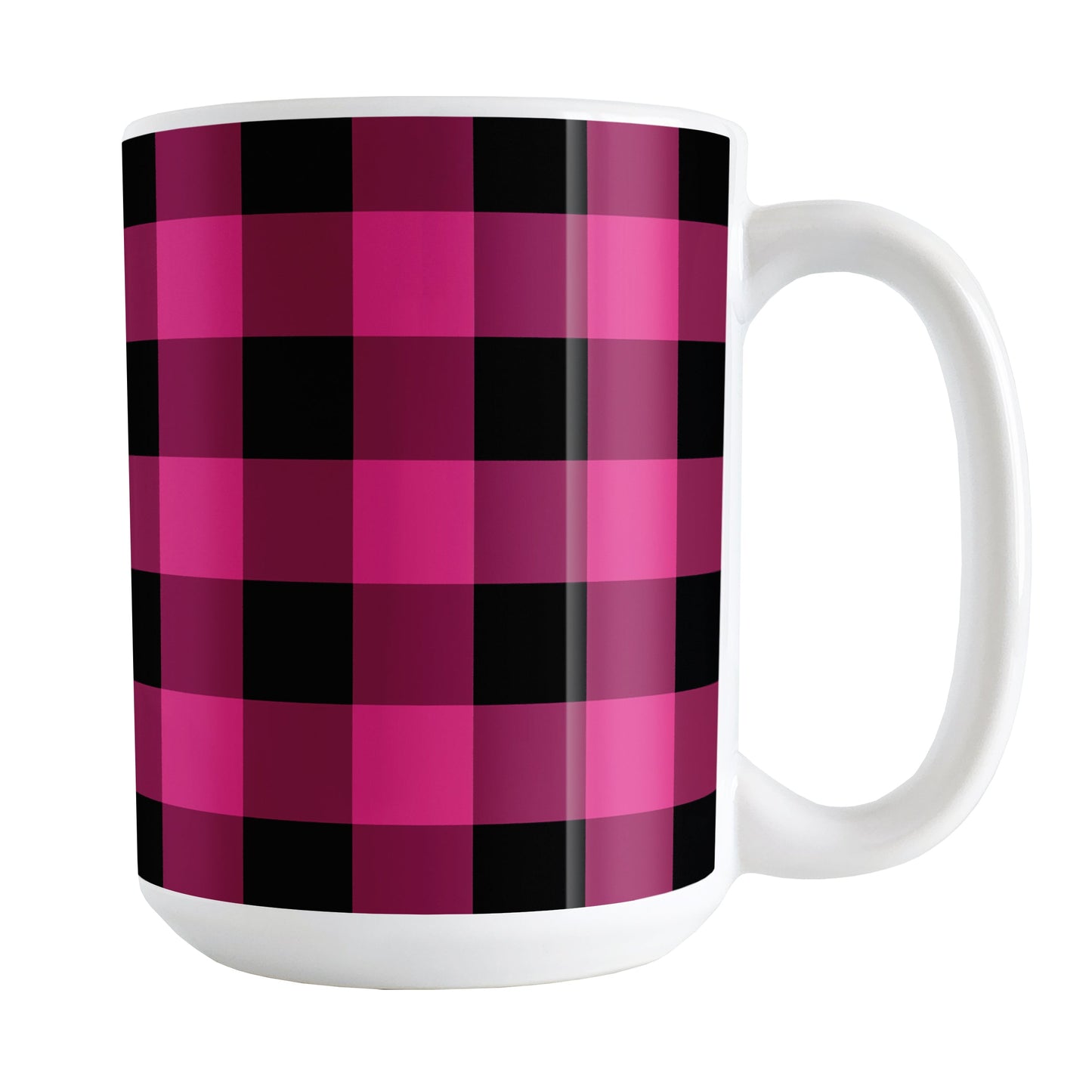 Pink and Black Buffalo Plaid Mug