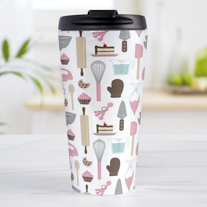 Pink Baking Pattern Travel Mug