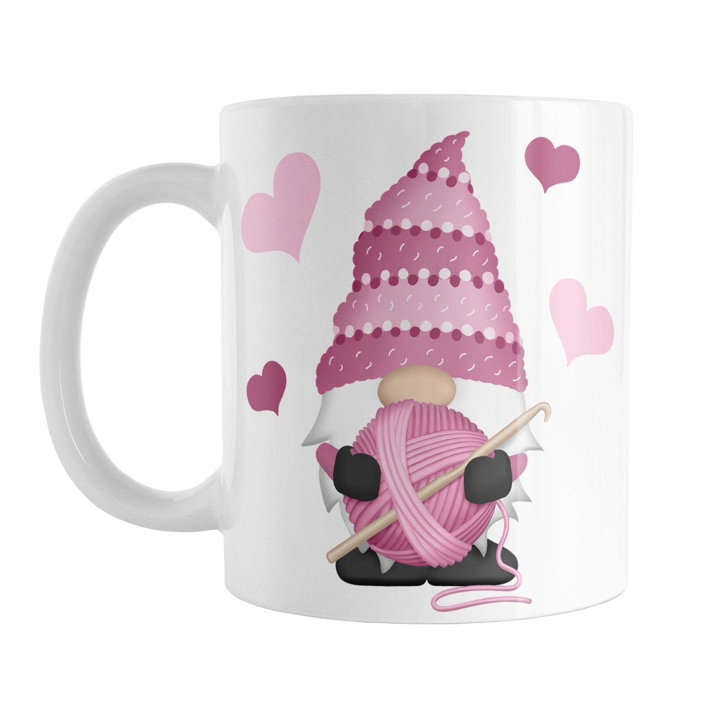 Pink Crochet Gnome Mug