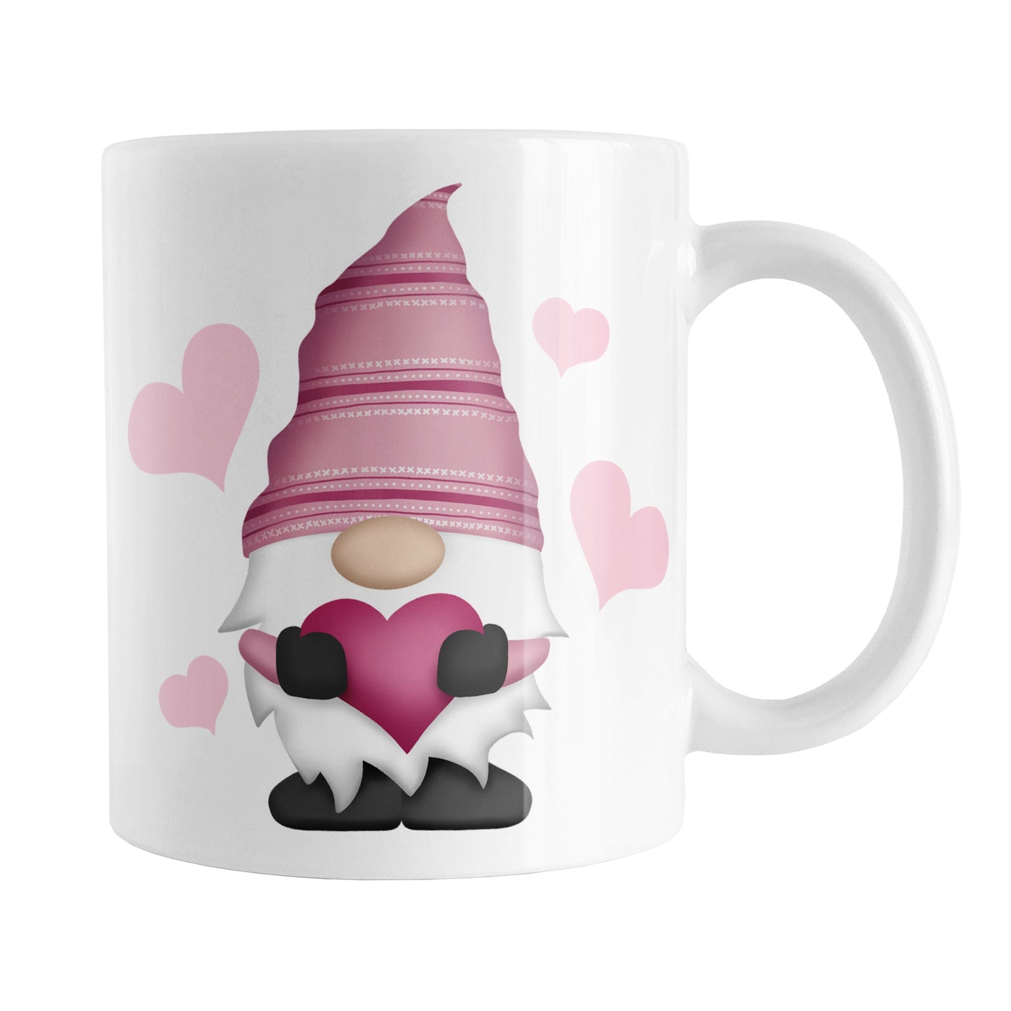 Pink Heart Gnome Mug