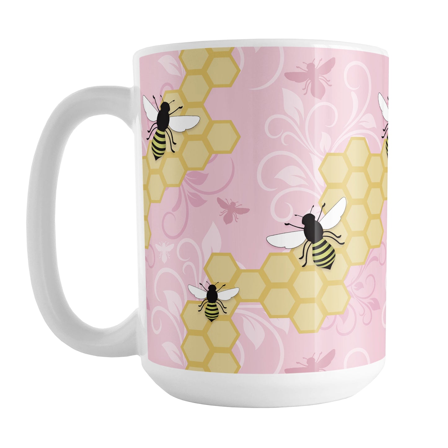 Pink Honeycomb Bee Mug