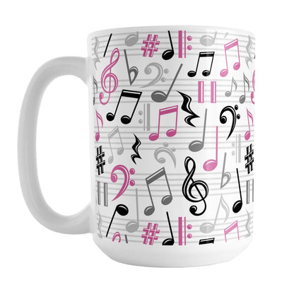 Pink Music Notes Pattern Mug