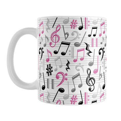 Pink Music Notes Pattern Mug