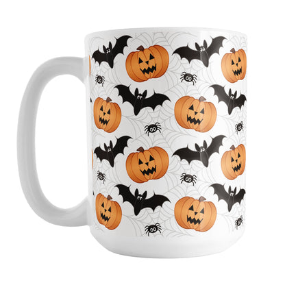 Pumpkins Bats and Spiders Halloween Mug