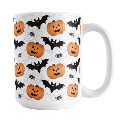 Pumpkins Bats and Spiders Halloween Mug