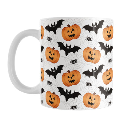 Pumpkins Bats and Spiders Halloween Mug