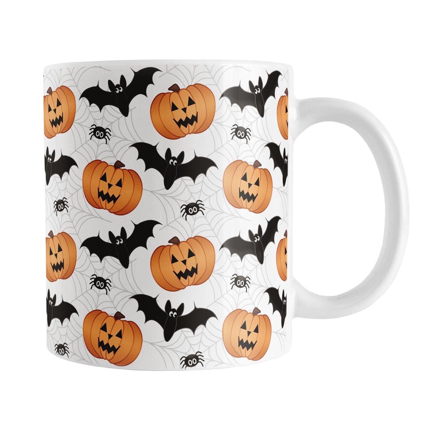 Pumpkins Bats and Spiders Halloween Mug