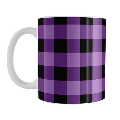 Purple and Black Buffalo Plaid Mug