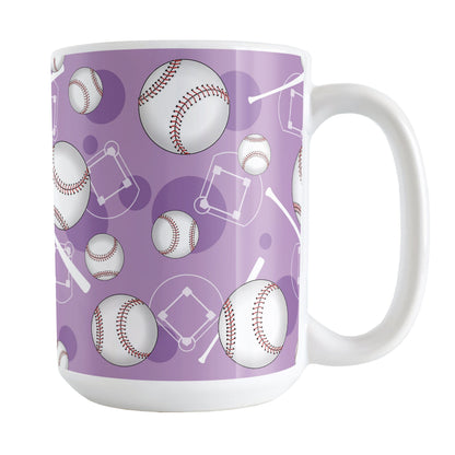 Purple Baseball Pattern Mug