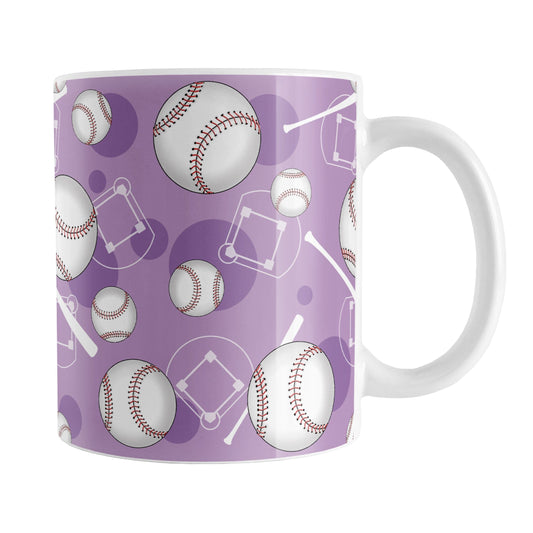 Purple Baseball Pattern Mug