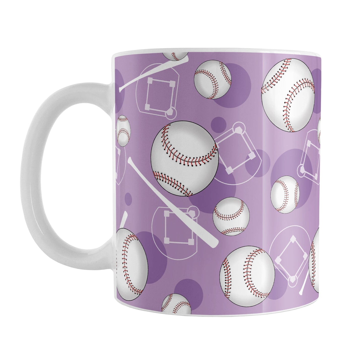 Purple Baseball Pattern Mug