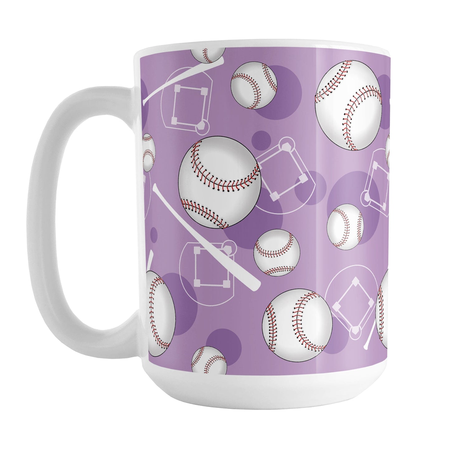 Purple Baseball Pattern Mug