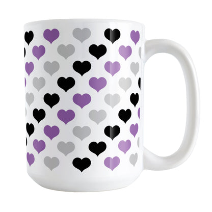 Purple Black Gray Hearts Pattern Mug