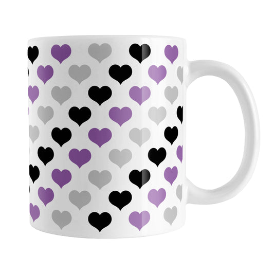 Purple Black Gray Hearts Pattern Mug