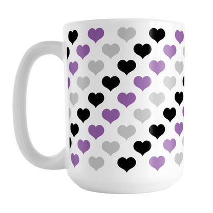 Purple Black Gray Hearts Pattern Mug