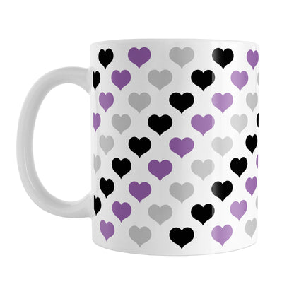 Purple Black Gray Hearts Pattern Mug