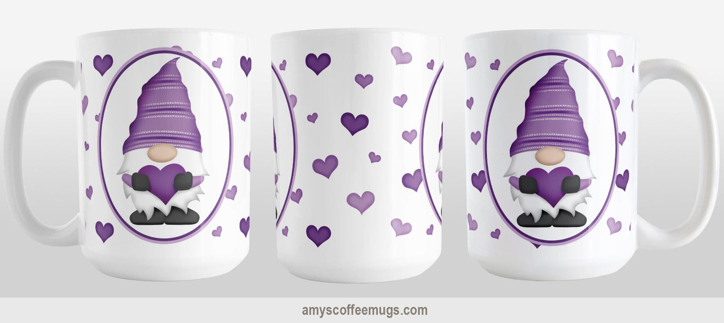 Purple Gnome Dainty Hearts Mug