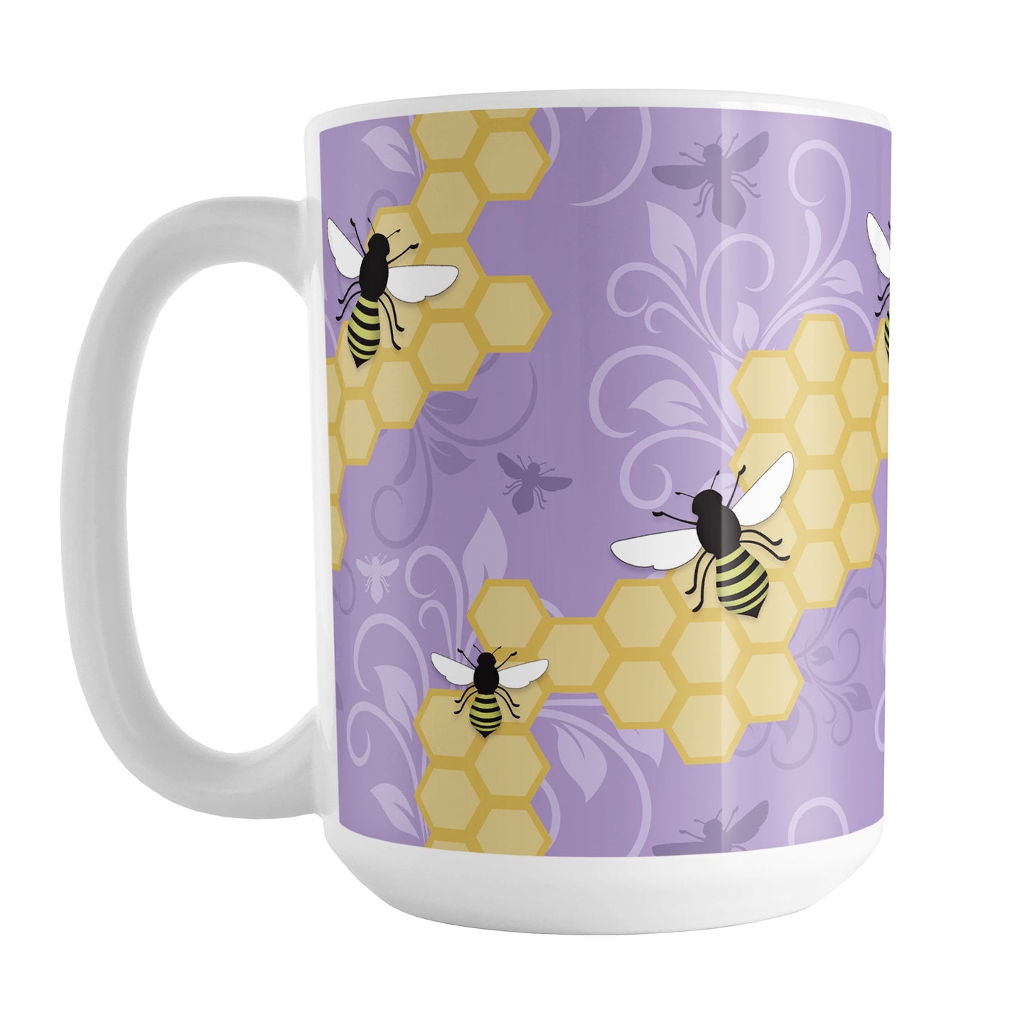 Purple Honeycomb Bee Mug