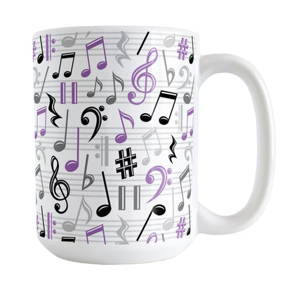 Purple Music Notes Pattern Mug