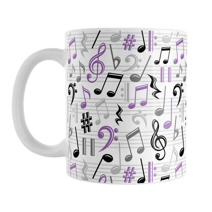 Purple Music Notes Pattern Mug