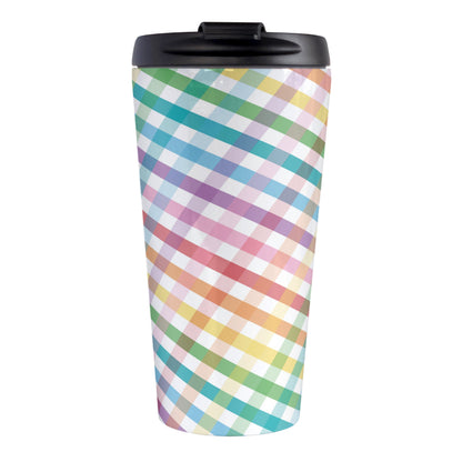 Rainbow Gingham Travel Mug