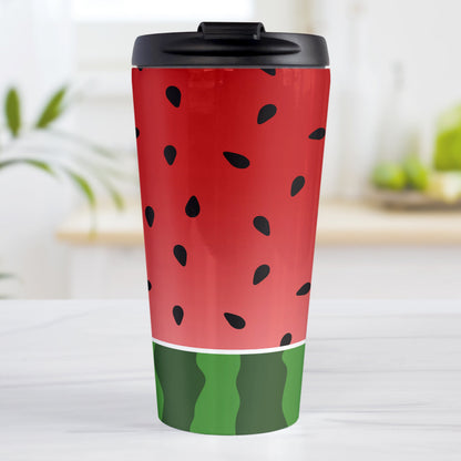 Red and Green Watermelon Travel Mug