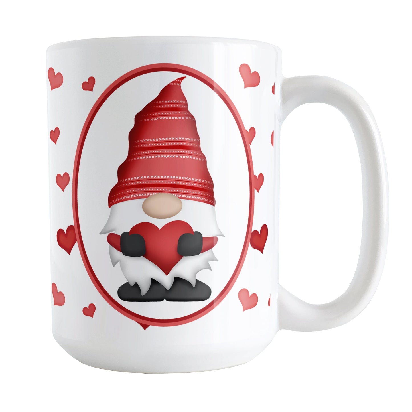 Red Gnome Dainty Hearts Mug