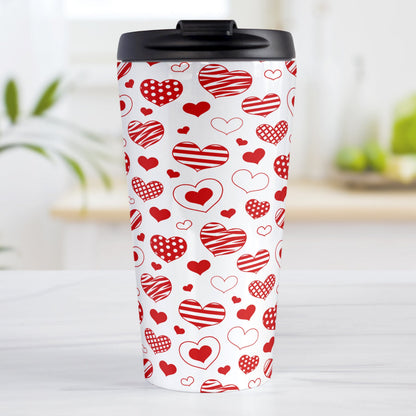Red Heart Doodles Travel Mug