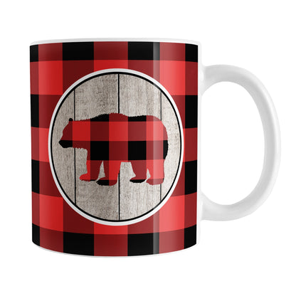 Rustic Red Buffalo Plaid Bear Mug